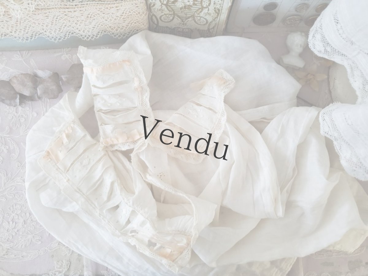 画像2: フランスアンティーク　襟つき端切れ（ケープ仕様） (2)