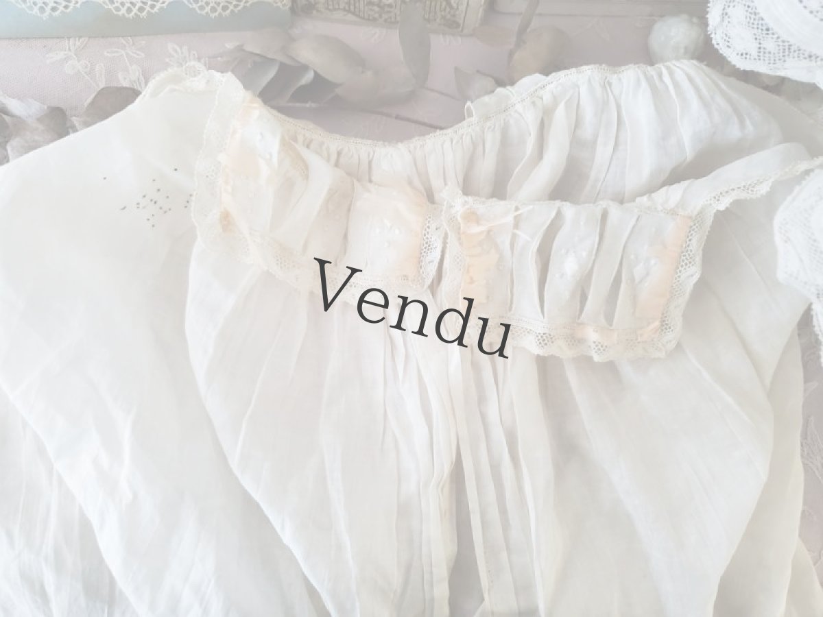 画像5: フランスアンティーク　襟つき端切れ（ケープ仕様） (5)