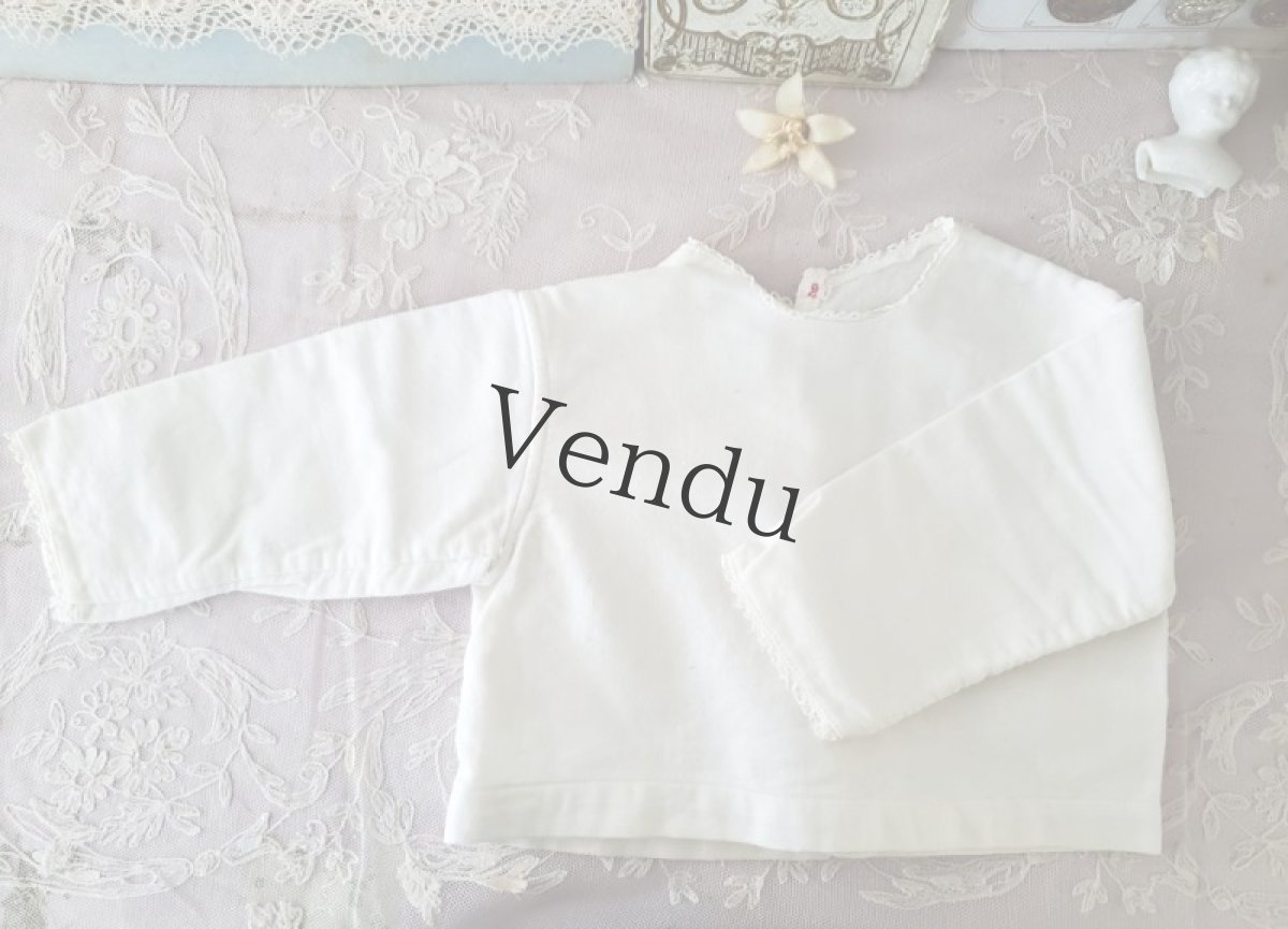 画像2: フランスアンティーク　べべの無地コットン服 2着セット (2)