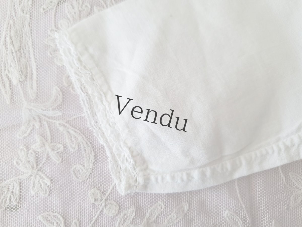 画像7: フランスアンティーク　べべの無地コットン服 2着セット (7)