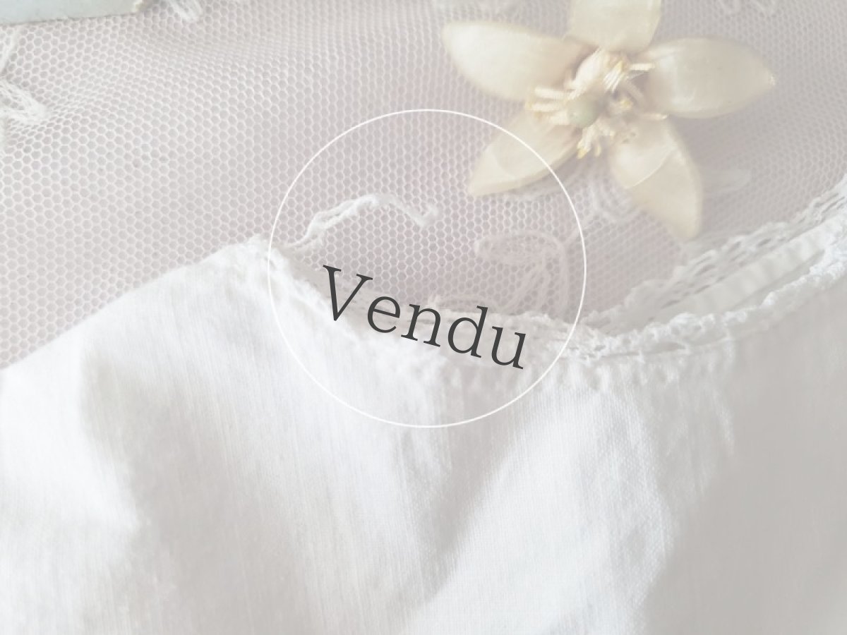 画像9: フランスアンティーク　べべの無地コットン服 2着セット (9)