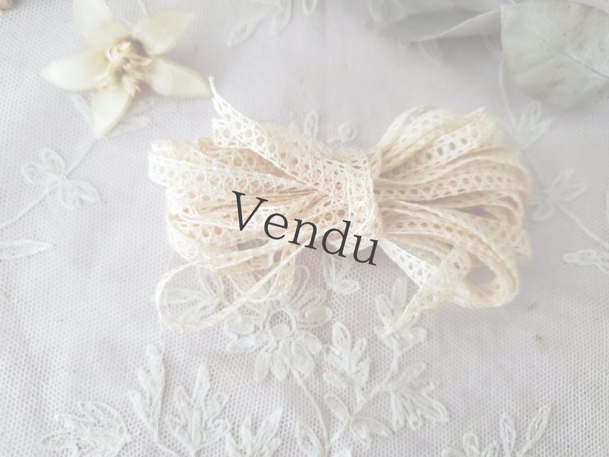 画像4: フランスアンティーク　極細6mm幅シンプルレースブレード50cm〜 (4)