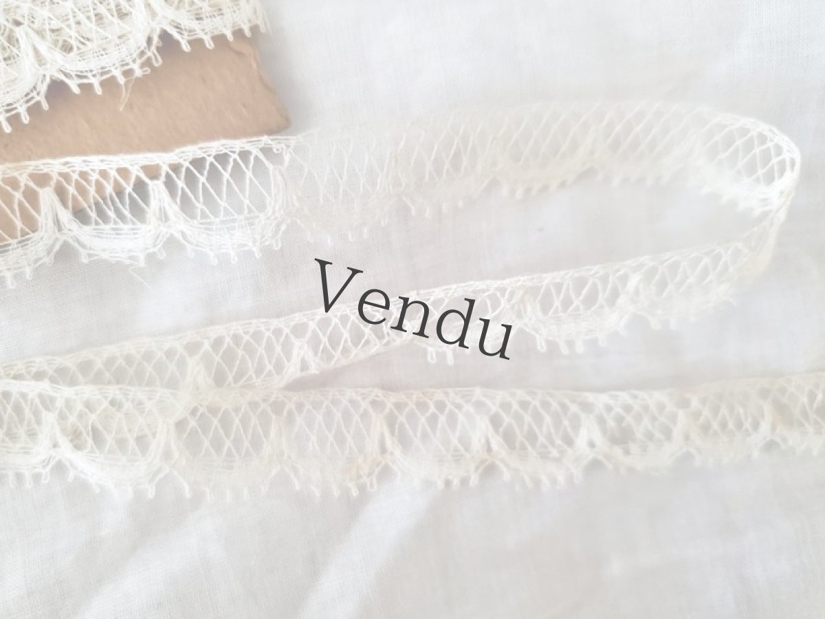 画像3: フランスアンティーク　シンプルスカラップレース50cm〜 (3)