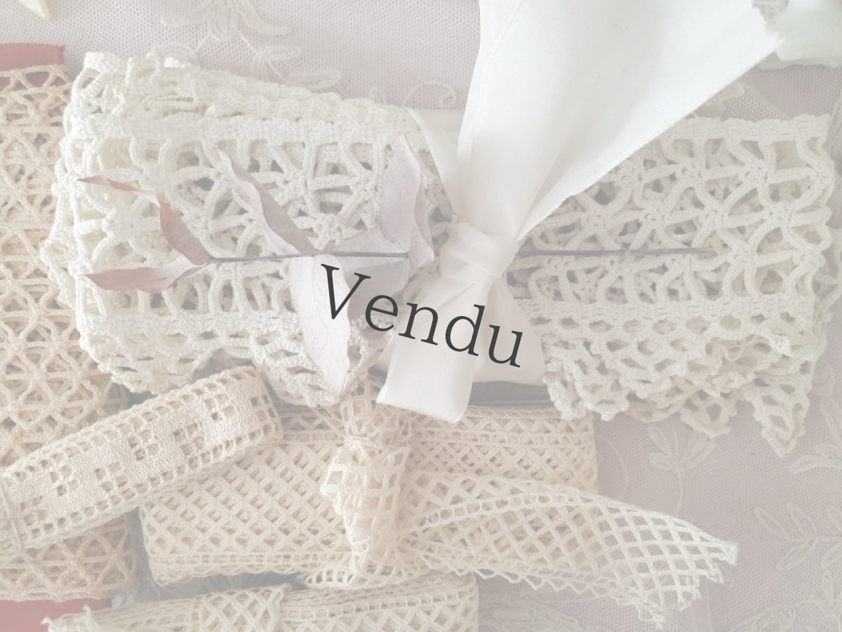 画像5: フランス蚤の市　シンプルト－ションレースどっさりセット  6種 10m以上 (5)