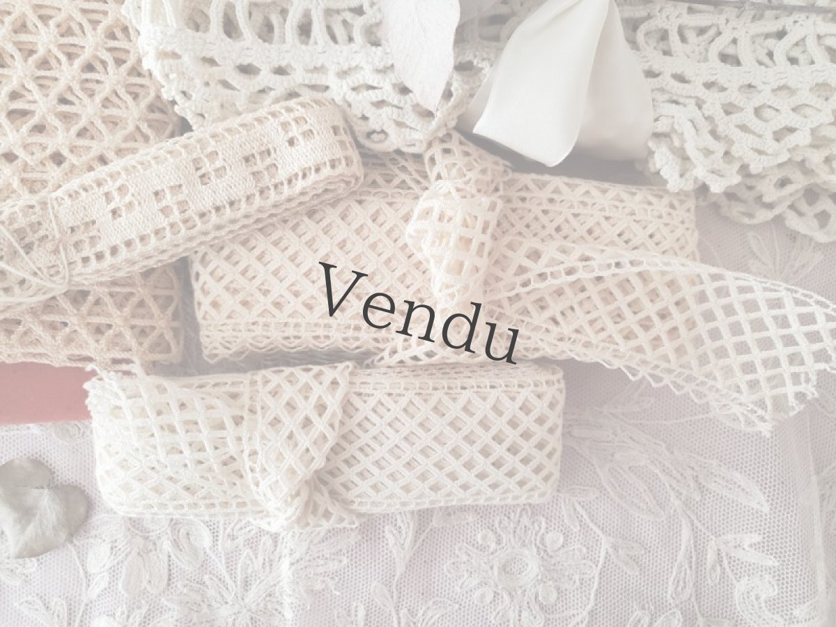 画像7: フランス蚤の市　シンプルト－ションレースどっさりセット  6種 10m以上 (7)