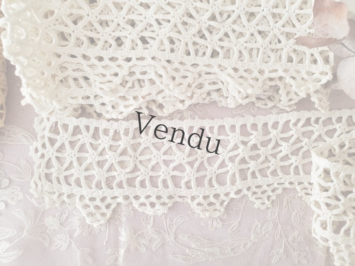 画像6: フランス蚤の市　シンプルト－ションレースどっさりセット  6種 10m以上 (6)