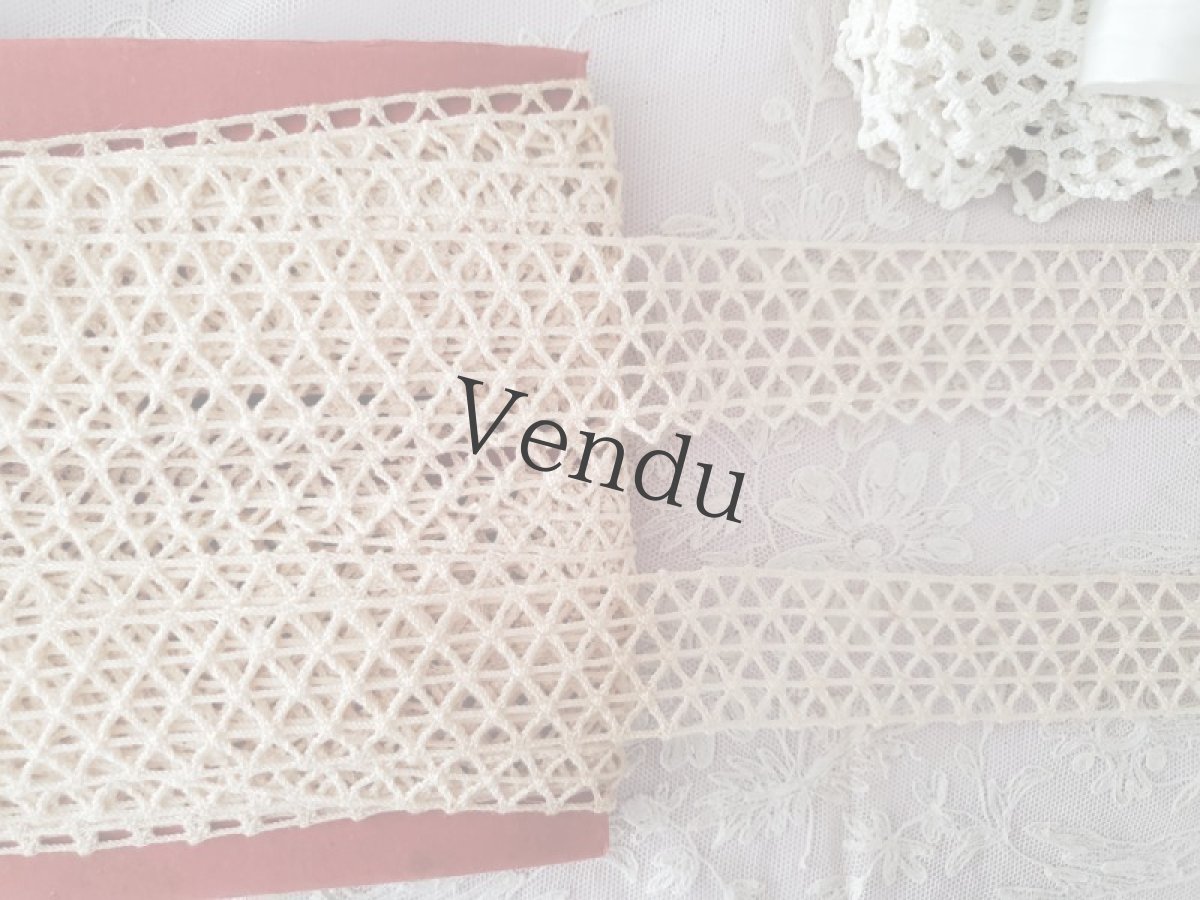 画像2: フランス蚤の市　シンプルト－ションレースどっさりセット  6種 10m以上 (2)