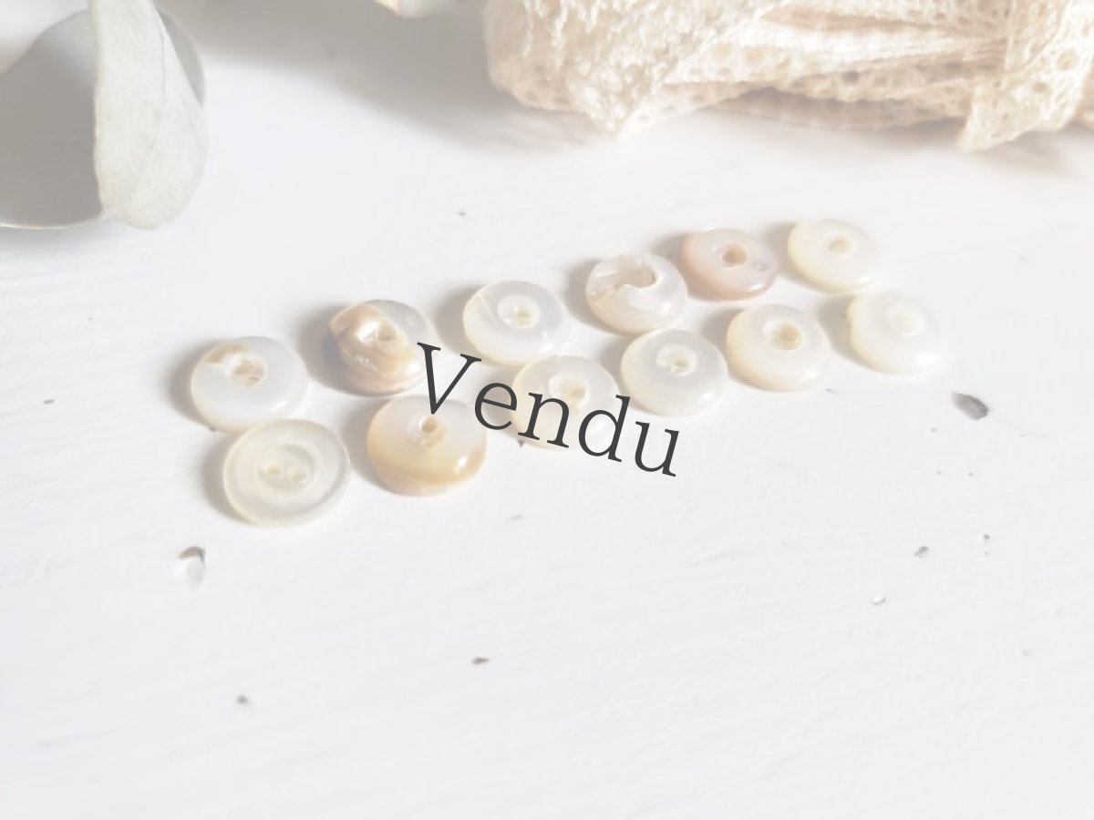 画像2: フランスアンティーク　ぷっくり極小貝ボタン 12個セット 7mm (2)