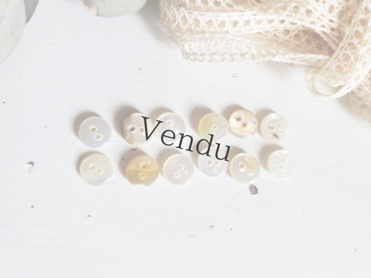 画像4: フランスアンティーク　ぷっくり極小貝ボタン 12個セット 7mm (4)