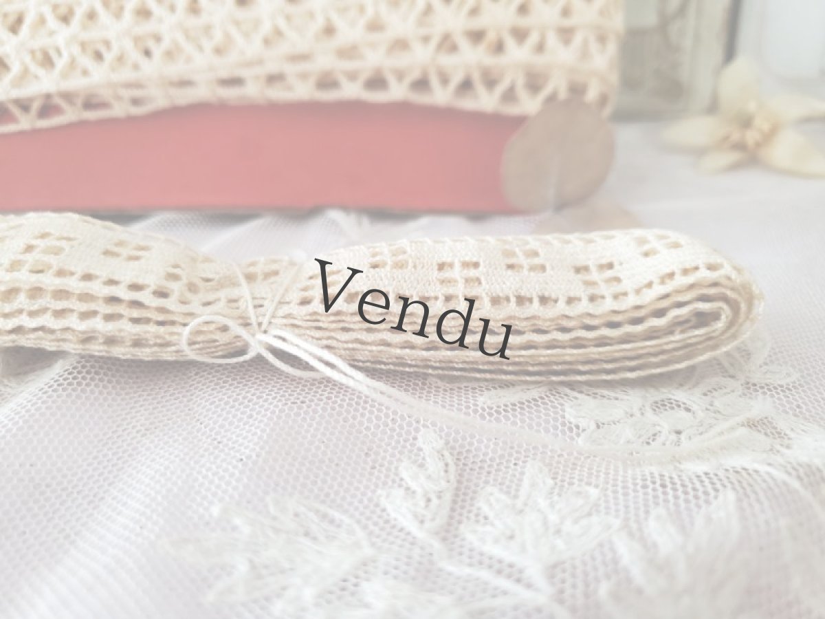 画像10: フランス蚤の市　シンプルト－ションレースどっさりセット  6種 10m以上 (10)