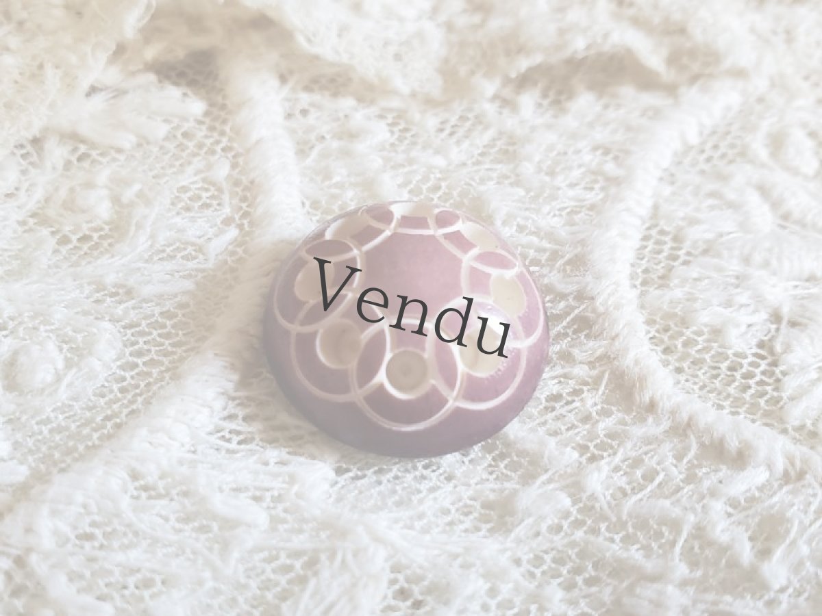 画像2: フランスアンティーク  レトロなガラリットボタン 18mm (2)