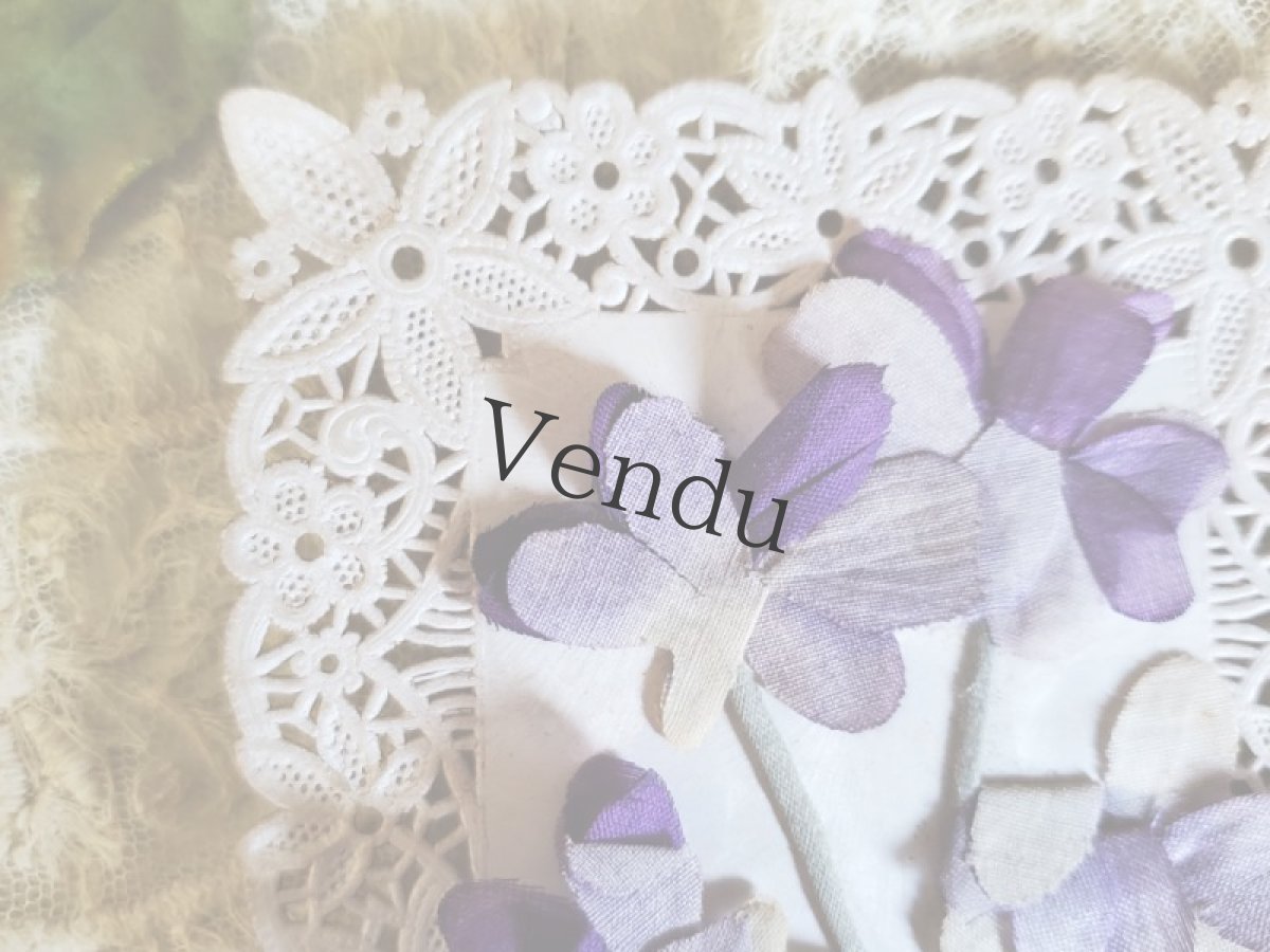 画像4: フランスアンティーク スミレの布花があしらわれたカニヴェ仕様ポストカード (4)