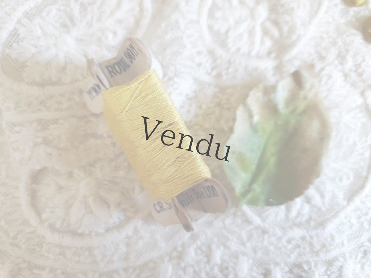 画像5: フランスアンティーク　立体シルク風糸巻き C.R.Simili Soie LYON ミモザ (5)