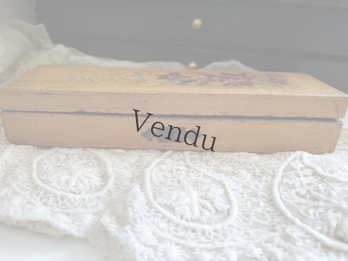 画像8: フランスアンティーク　スミレとミモザの木箱 (8)