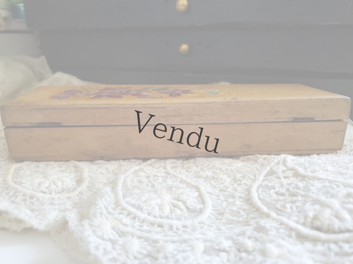 画像10: フランスアンティーク　スミレとミモザの木箱 (10)