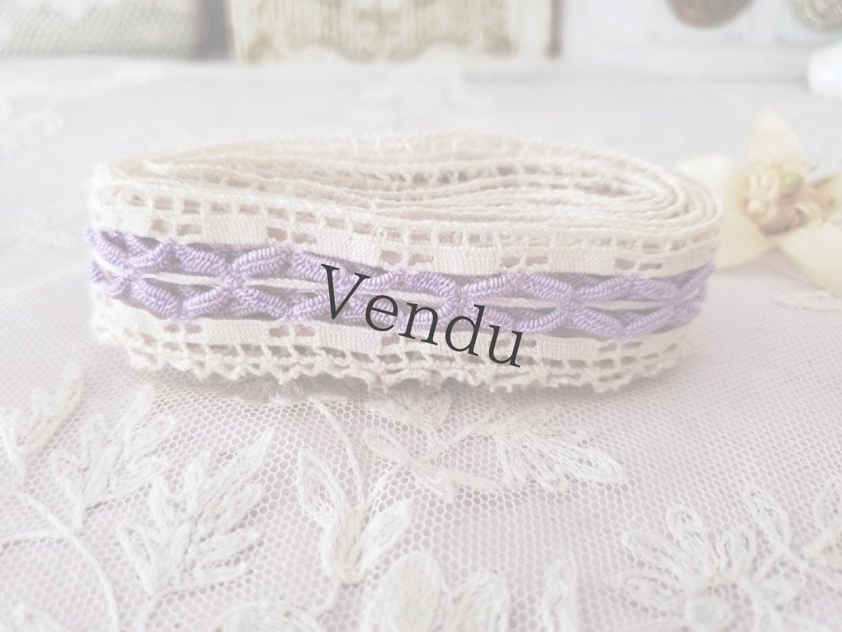 画像3: フランスヴィンテージ　2色のレースブレード 136cm (3)