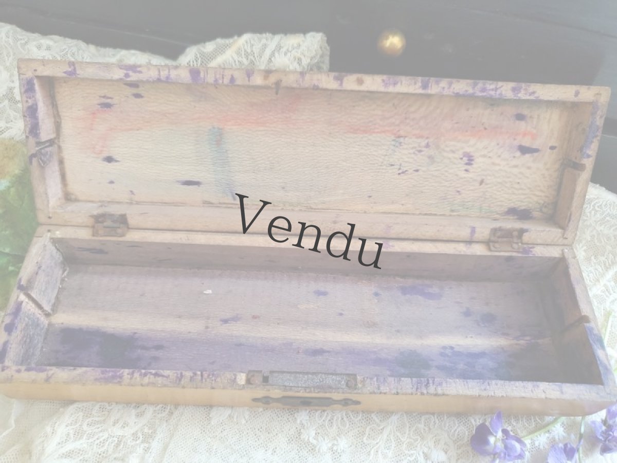 画像6: フランスアンティーク　スミレとミモザの木箱 (6)