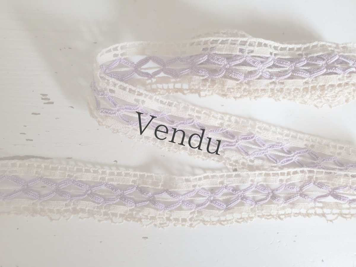 画像4: フランスヴィンテージ　2色のレースブレード 136cm (4)