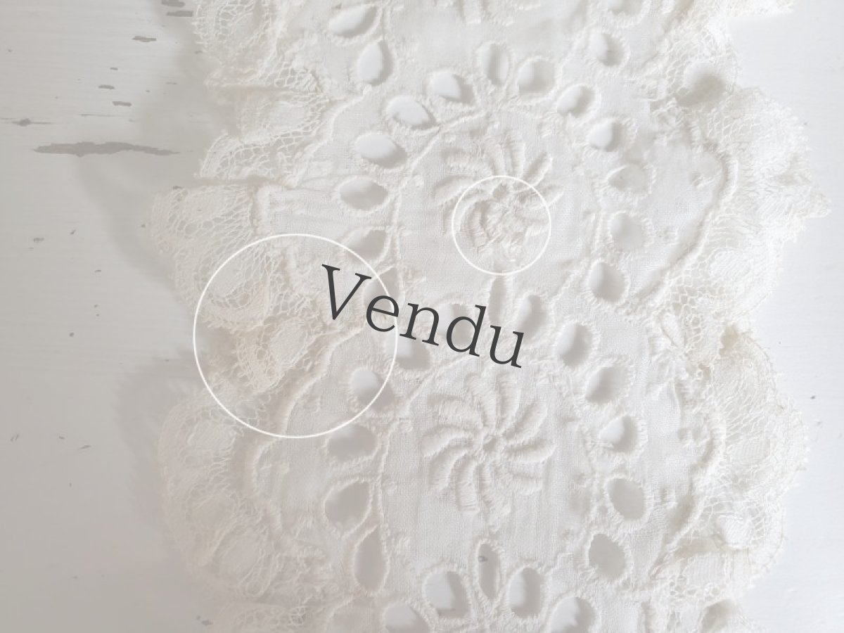 画像6: フランスアンティーク　カットワーク刺繍とレースのジャボ 2組 (6)