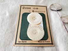 画像3: フランスアンティーク　貝ボタンシート 飾り四つ穴 MODE Parisienne 26mm (3)