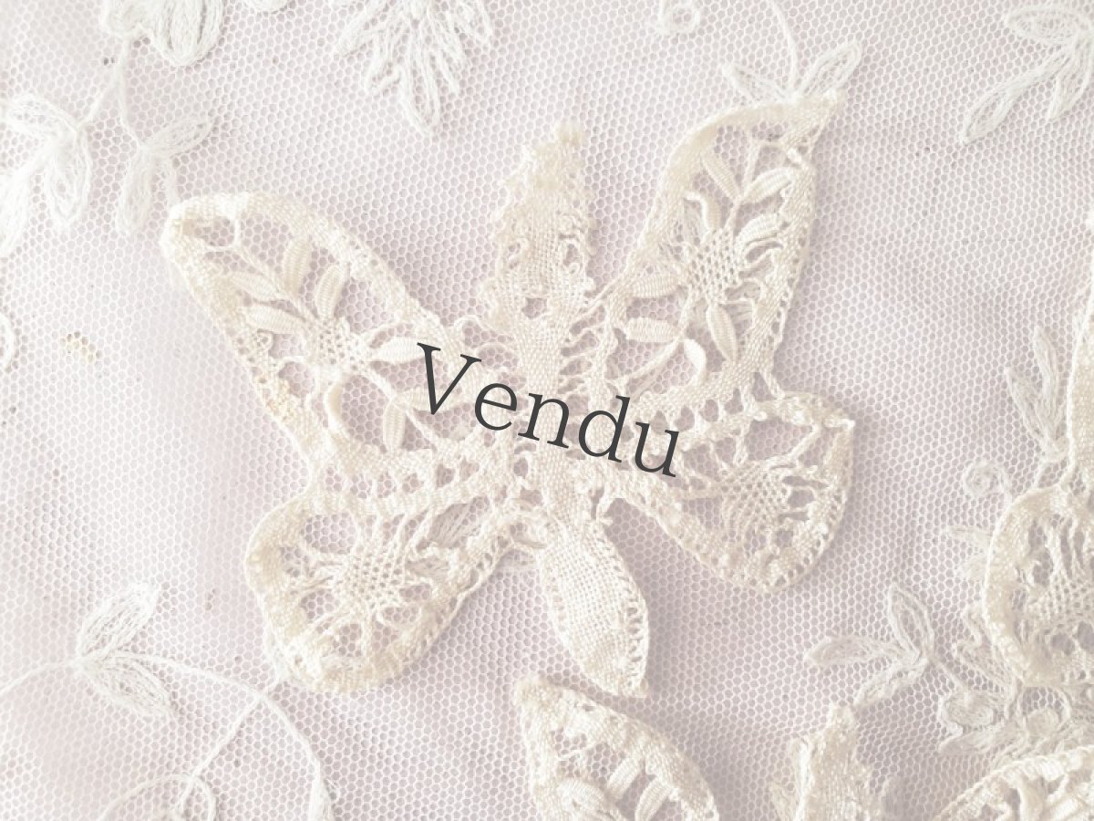 画像2: フランスヴィンテージ　レースモチーフセット 蝶 (2)