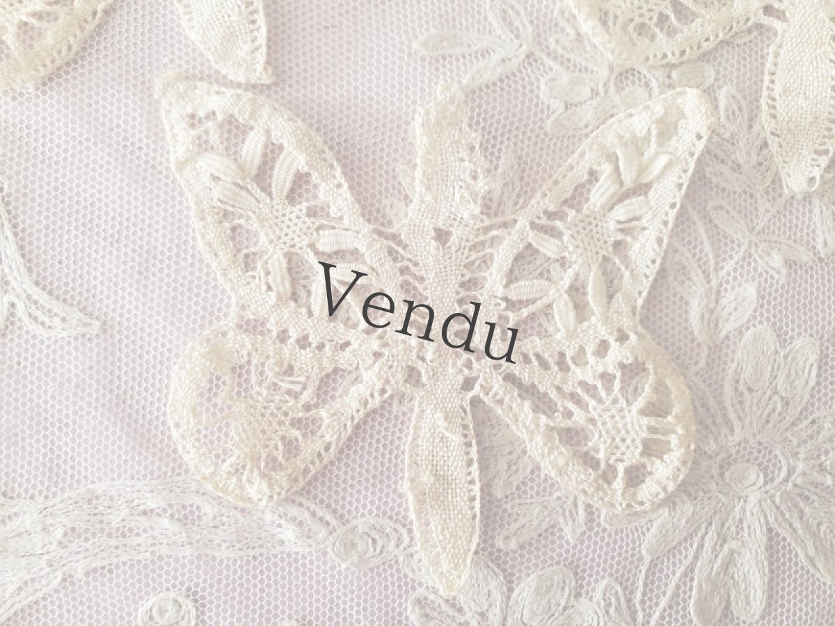 画像4: フランスヴィンテージ　レースモチーフセット 蝶 (4)