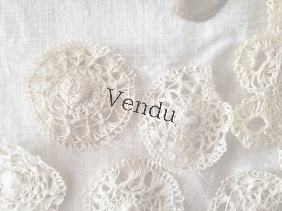 画像2: フランスヴィンテージ　レースモチーフセット サークル (2)