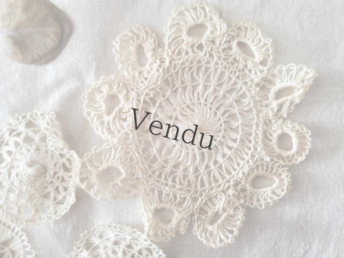 画像3: フランスヴィンテージ　レースモチーフセット サークル (3)