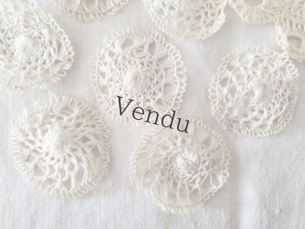 画像4: フランスヴィンテージ　レースモチーフセット サークル (4)