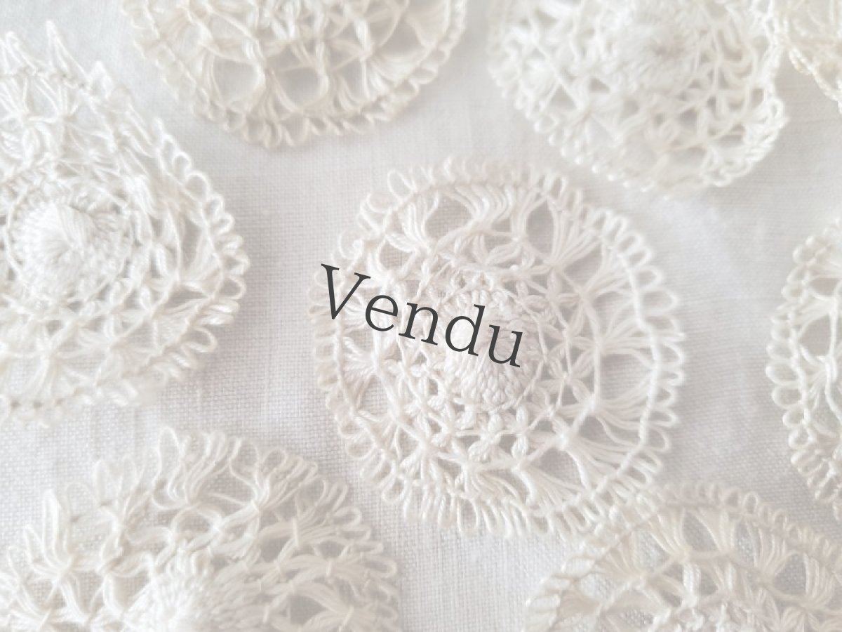 画像5: フランスヴィンテージ　レースモチーフセット サークル (5)