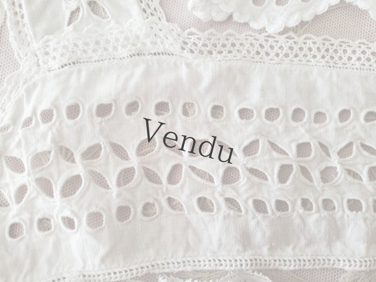 画像4: フランスアンティーク　カットワーク刺繍はぎれパーツセット (4)