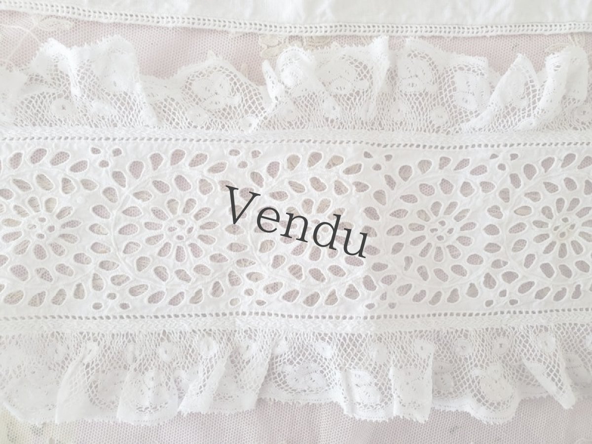 画像5: フランスアンティーク　カットワーク刺繍はぎれパーツセット (5)