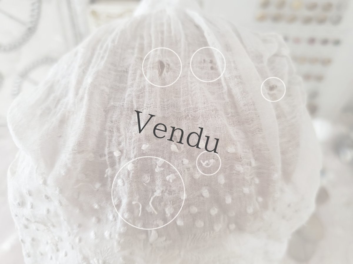 画像10: フランス 1910年代 リネンローン地 白糸刺繍のボネ (10)