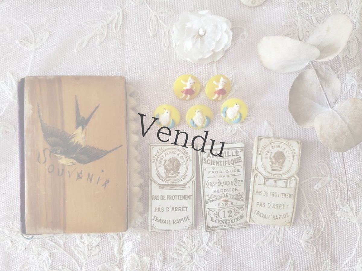 画像7: フランスアンティーク　ニードルケース　ツバメのモシュリンヌ　 (7)