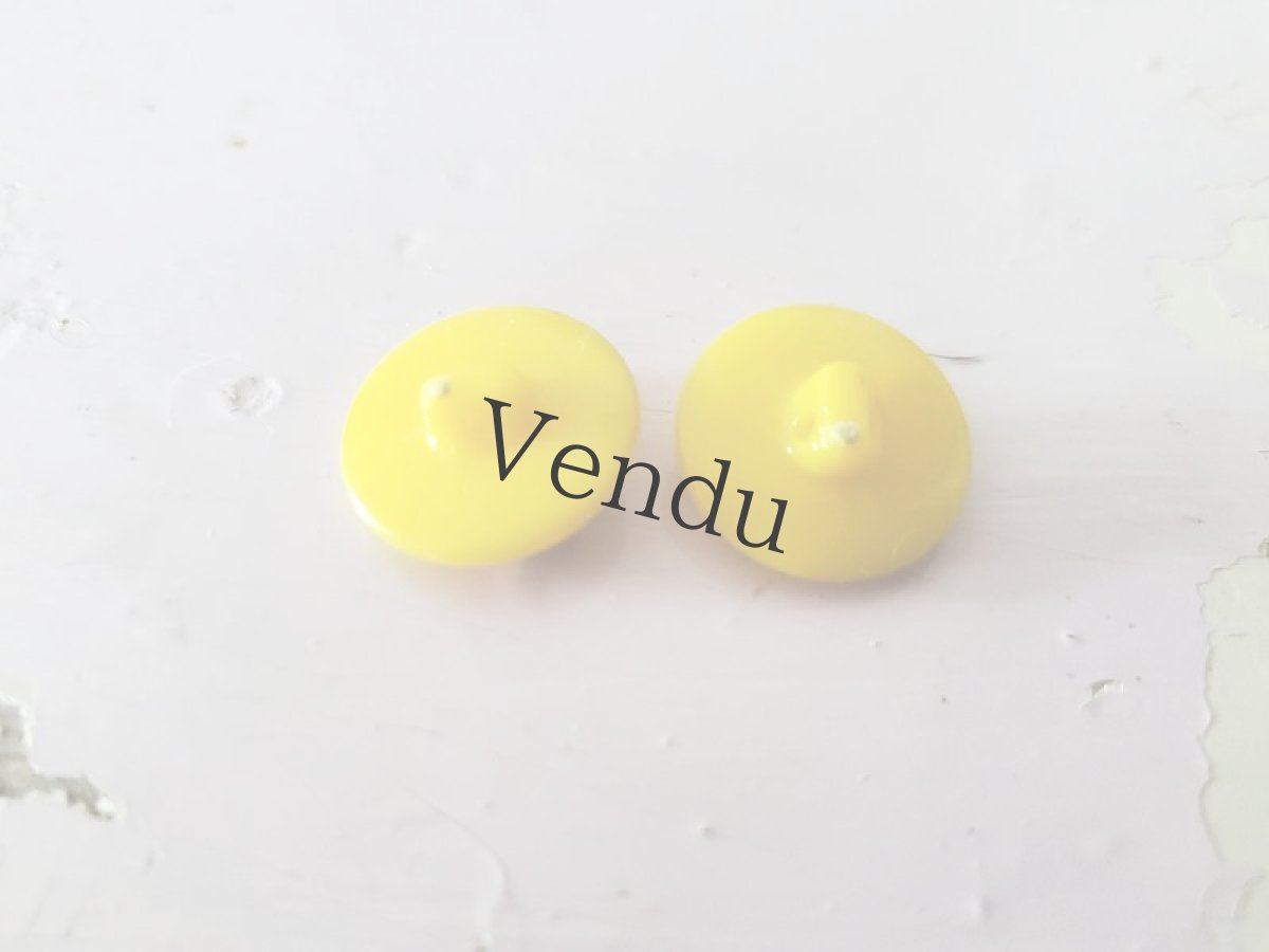 画像2: フランスヴィンテージ  ねこのボタン 15mm 2個セット (2)