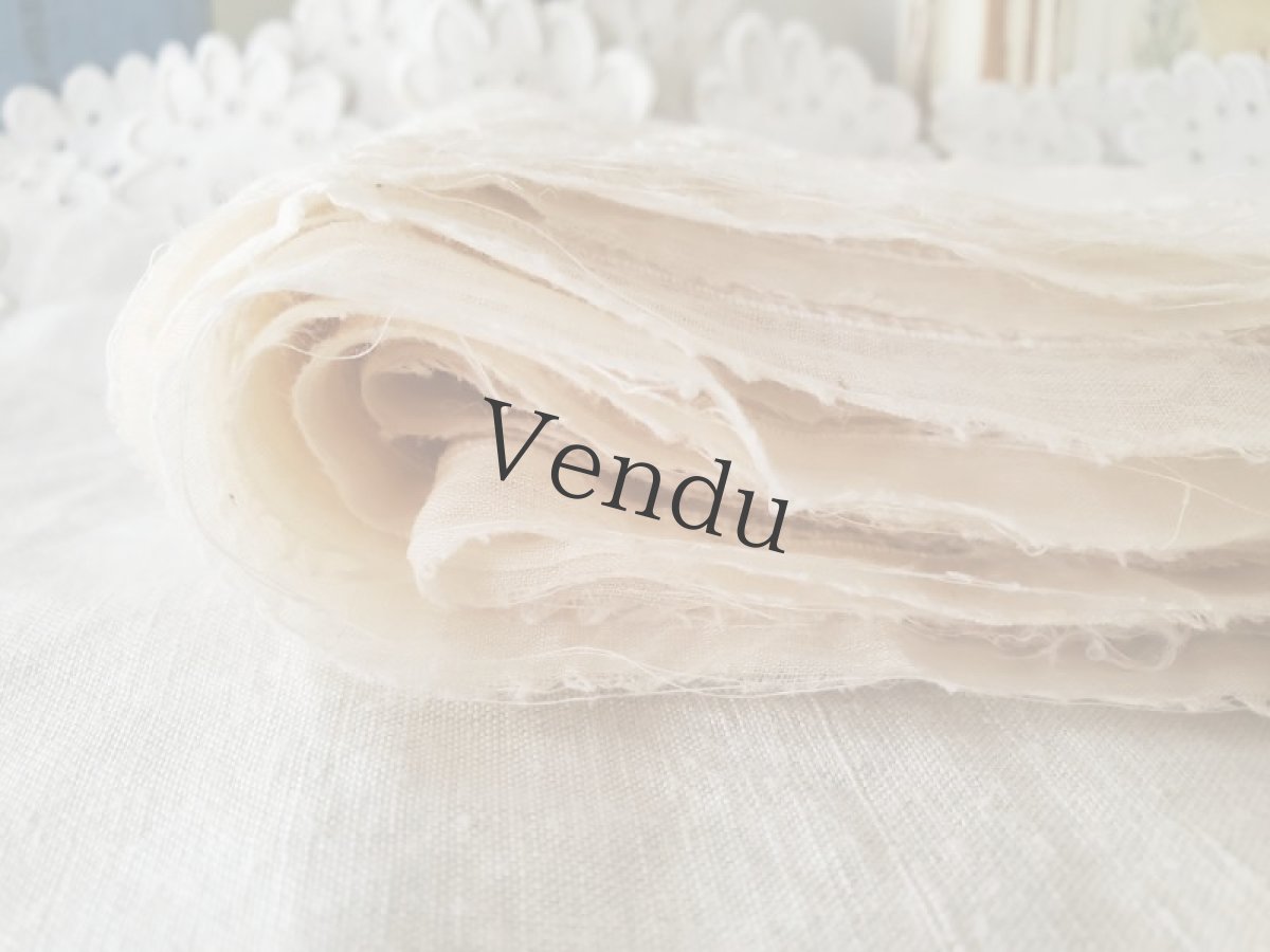 画像6: フランスヴィンテージ　幅広刺繍レース ベージュ403cm (6)