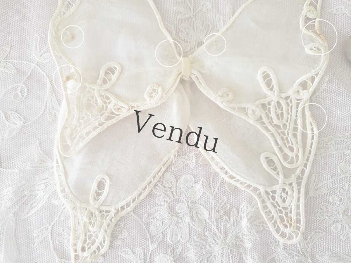 画像7: フランスアンティーク リボン 蝶のモチーフ (7)