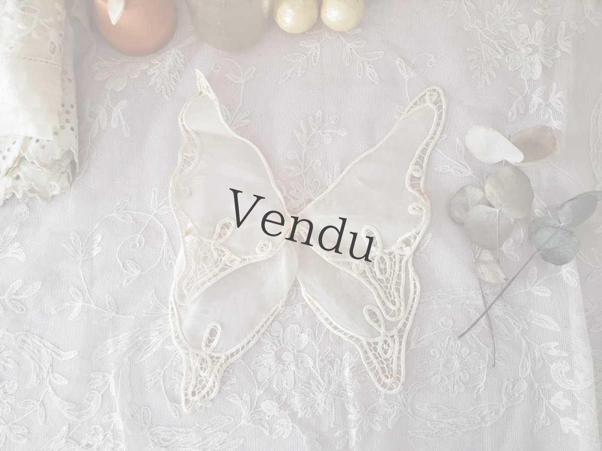 画像2: フランスアンティーク リボン 蝶のモチーフ (2)