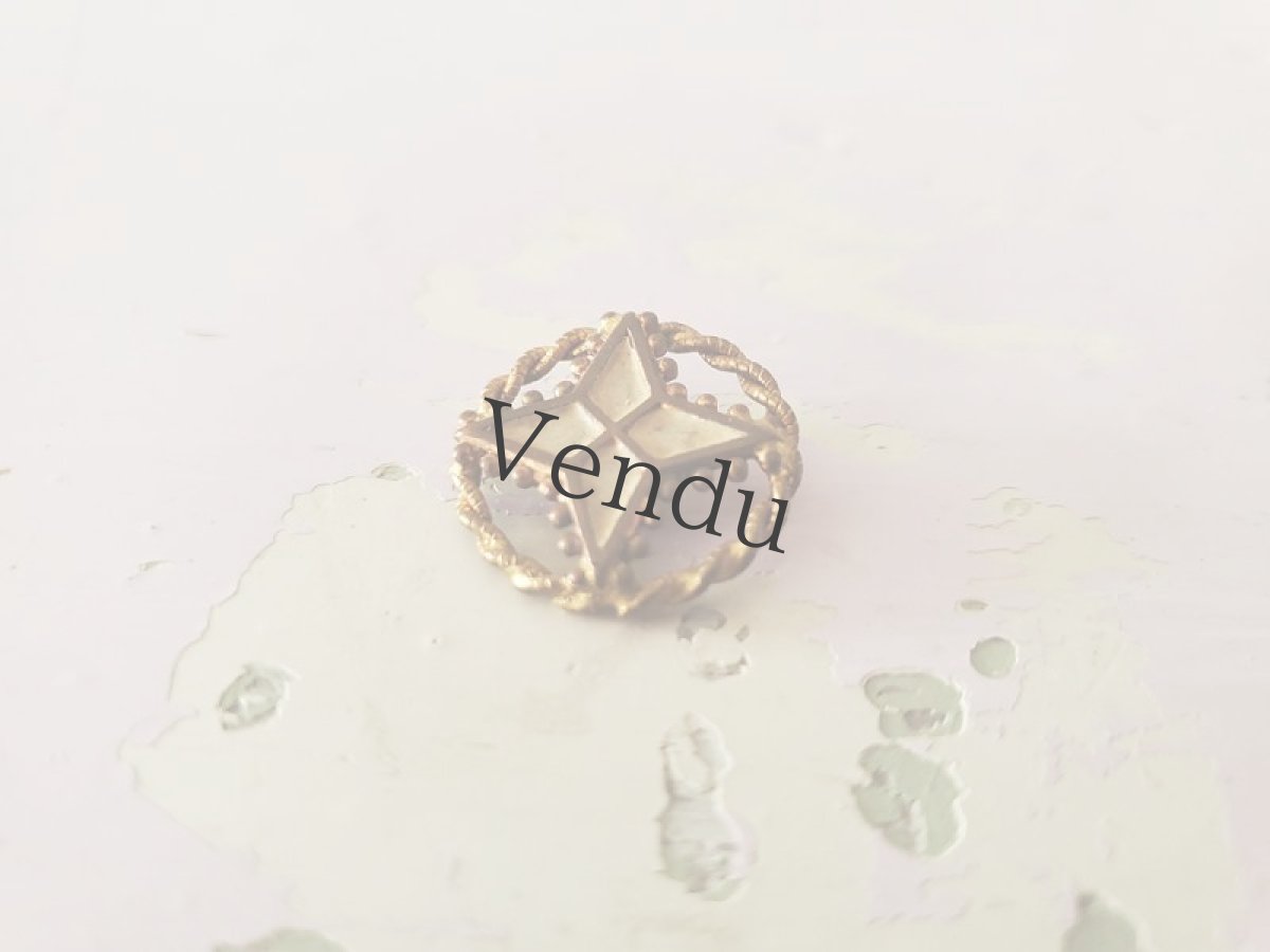 画像2: フランスアンティーク  メタルペイントボタン 20mm (2)