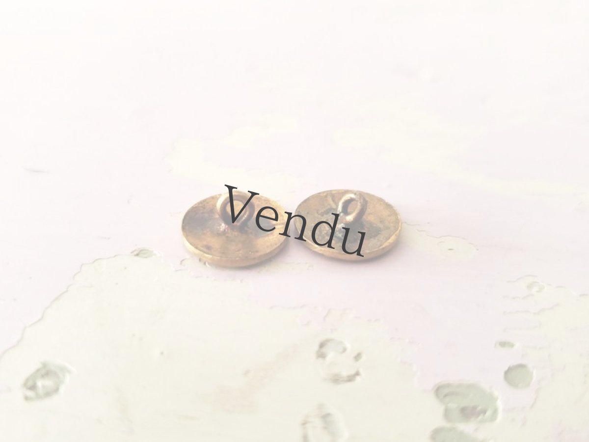 画像3: フランスヴィンテージ  ゴールドメタルボタン 10mm ２こセット (3)