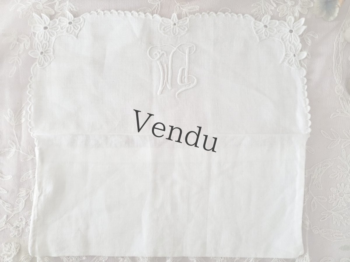 画像3: フランスアンティーク　PMイニシャル刺繍入り カトラリーケース (3)