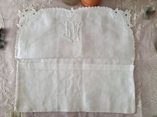 画像4: フランスアンティーク　PMイニシャル刺繍入り カトラリーケース (4)