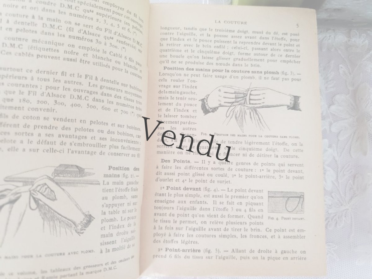 画像5: フランス 1950年前後 DMC 手芸百科事典 Ouvrages de Dames S【送料込】 (5)