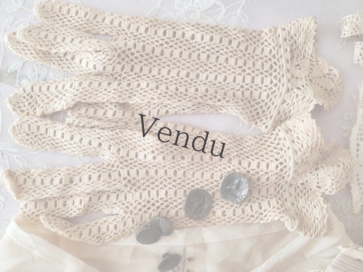 画像3: フランスアンティーク　レースセット 7種類＋ボタン＋糸巻きつき (3)