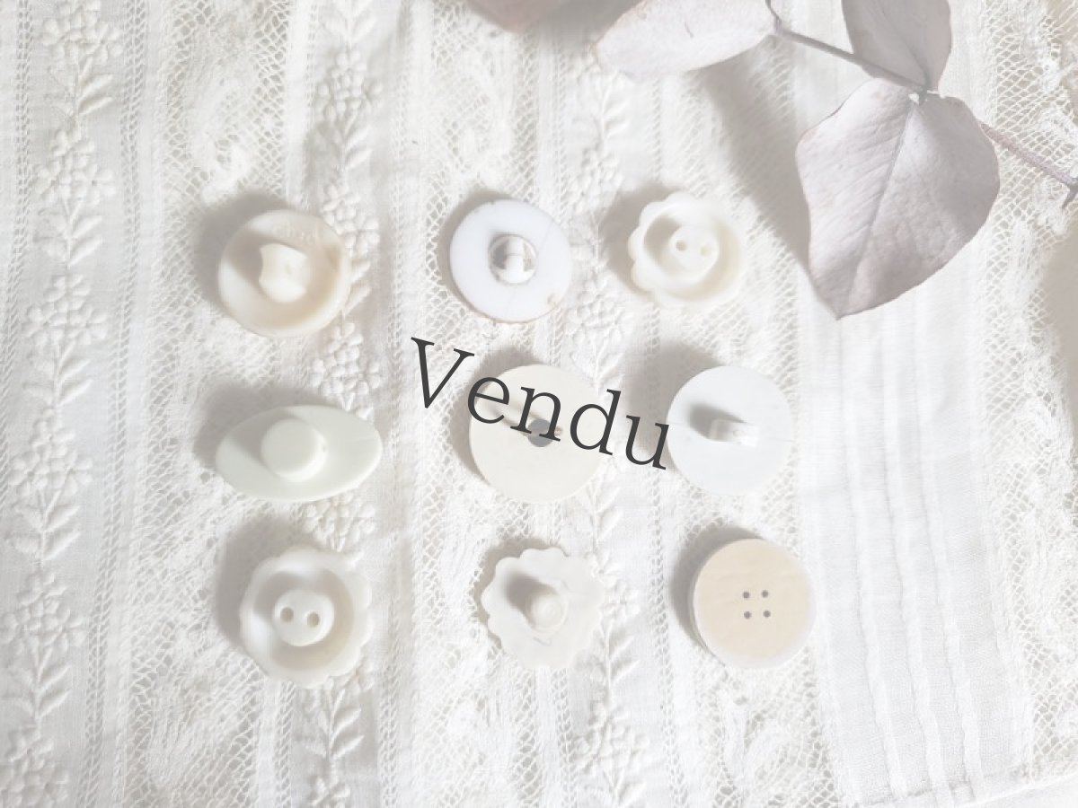 画像4: フランスヴィンテージ  ボタンアソート《Blanc》 9個セット 16-19mm (4)