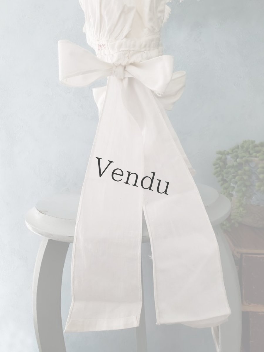 画像6: フランスアンティーク　イニシャル刺繍入りのボネ (6)