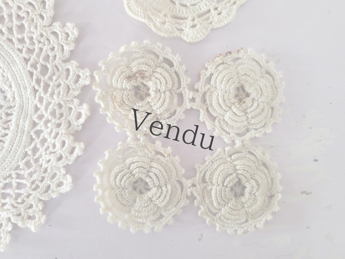 画像4: フランスアンティーク　アイリッシュクロッシェレースモチーフセット (4)