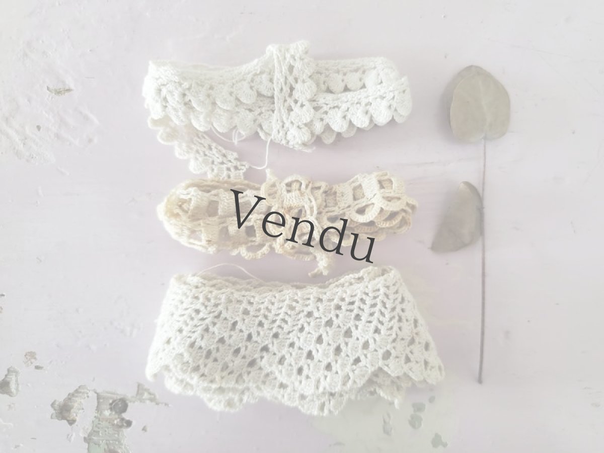 画像4: フランスアンティーク　スカラップレース 3本セット (4)