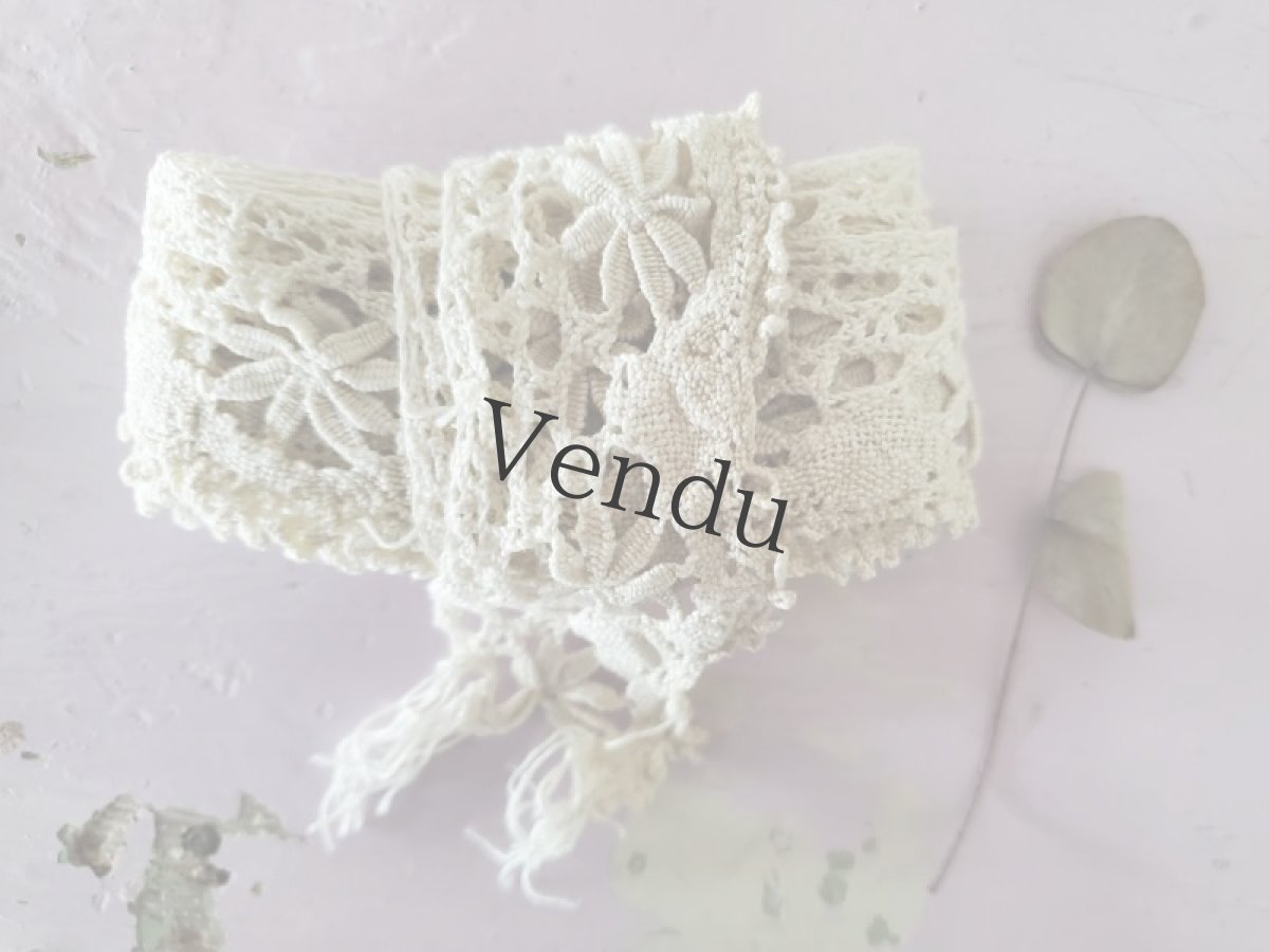 画像3: フランスアンティーク　スカラップレース 200cm (3)