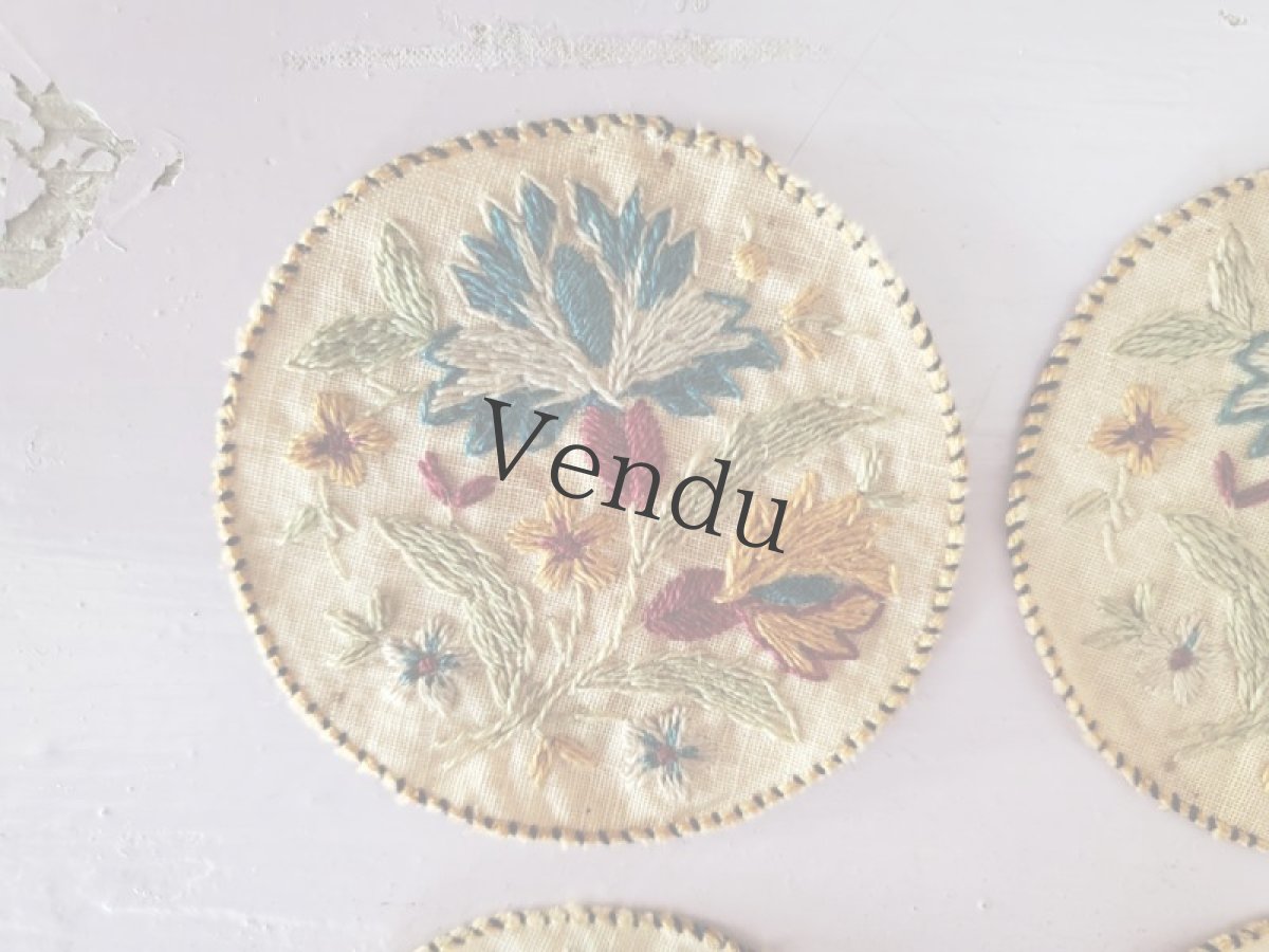 画像2: フランスヴィンテージ　刺繍モチーフ 4枚セット (2)